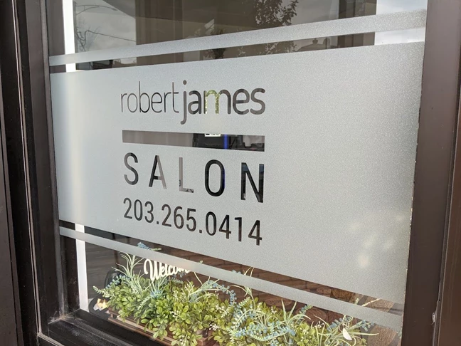 Window Decals for Robert James Salon | Wallingford, CT